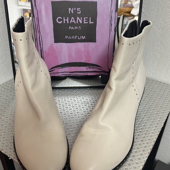 RAG & BONE Rover Leather Ankle Booties, Size 37.5 - Picture 2 of 8